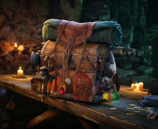 Dark Magic Chest Backpack — game-ready ассет